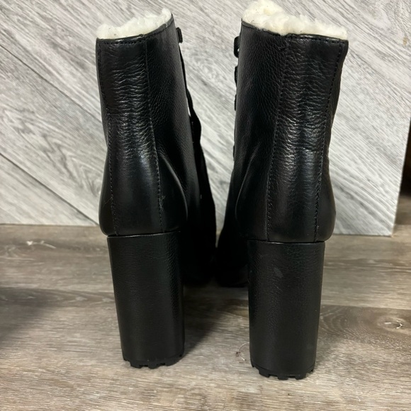 SCHUTZ | Zhara Winter Heeled Boots Lug Sole Leather Size 9.5 NEW - Picture 5 of 14